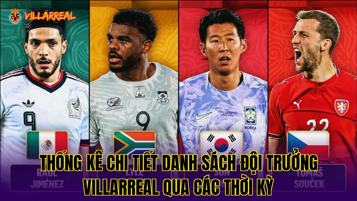 Thống kê chi tiết danh sách đội trưởng Villarreal qua các thời kỳ